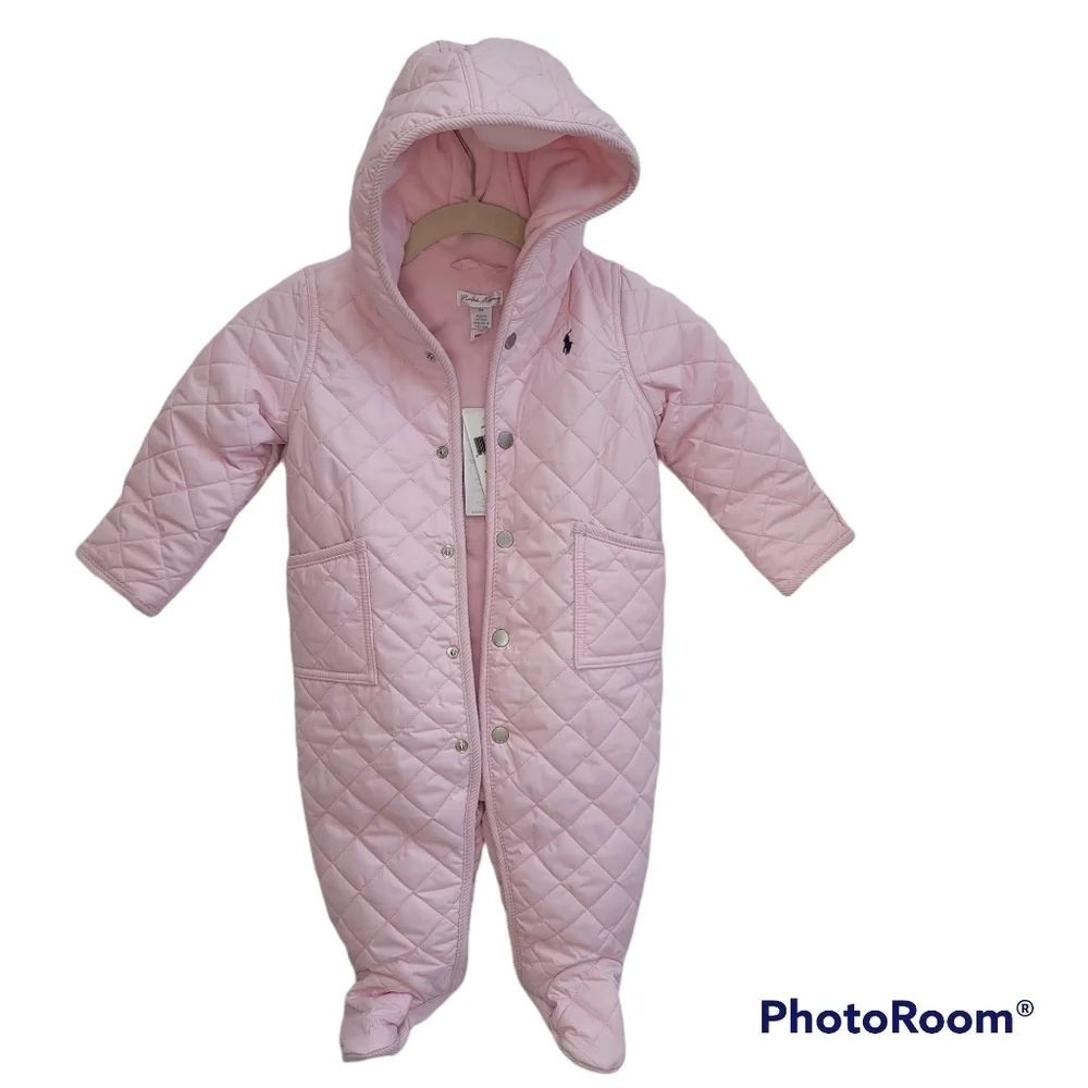 RALPH LAUREN Baby Girl's Hooded Barn Bunting‎ SIZE 9MONTH